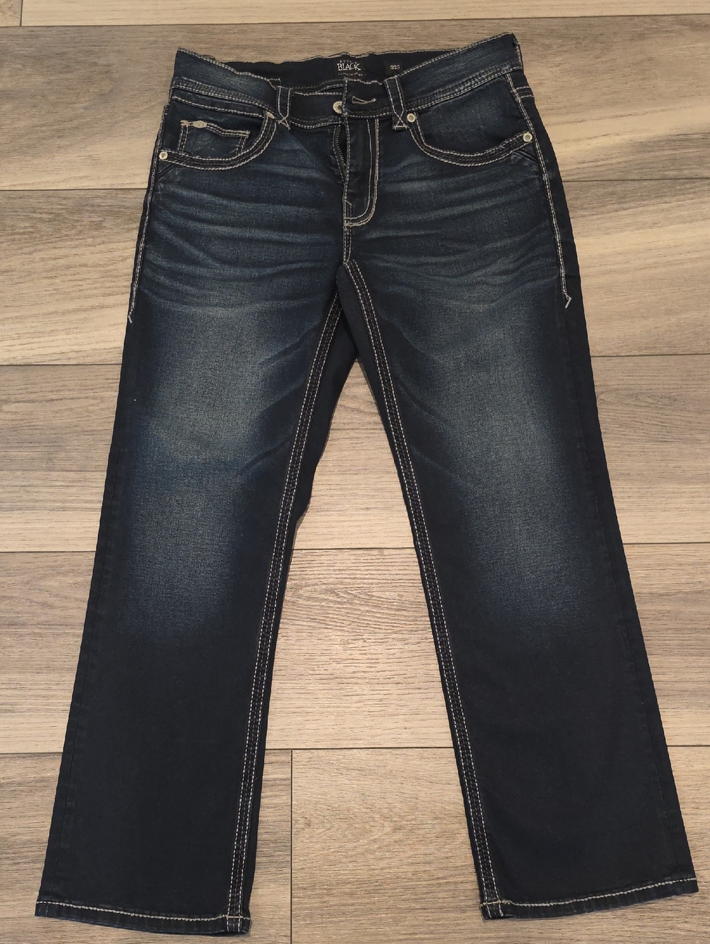 Men's Dark Blue Bootcut Jeans - Classic Casual Fit